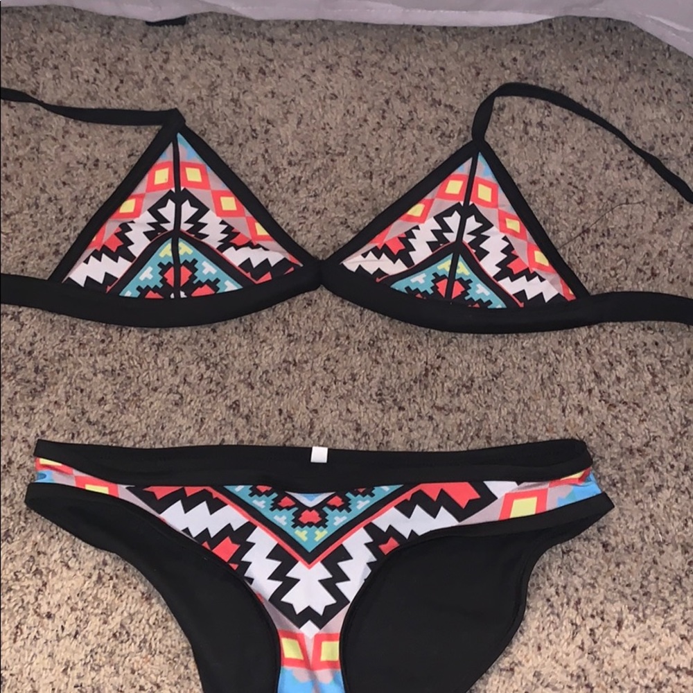 Colorful Tribal Print Bikini Set